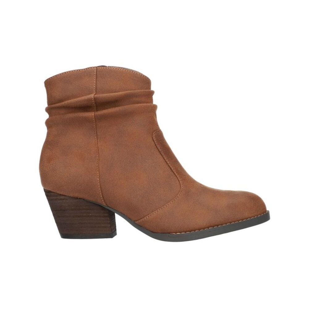 BELLA VITA Womens Brown Western Helena Round Toe Block Heel Slouch Boot 6 W